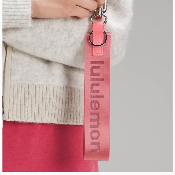 NWT Lululemon Athletica Never Lost Keychain in Raspberry Cream / Wine Berry